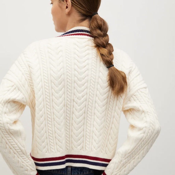 Mango jewel button cricket cardigan in white - S - Picture 6 of 12